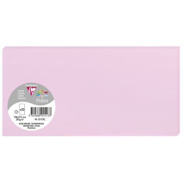 Photo POLLEN Carte DL rose dragée 106 x 213 mm 1513C Clairefontaine