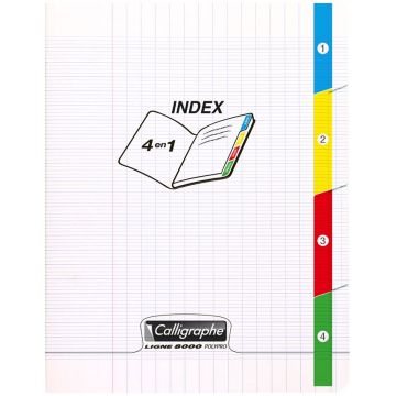 Photo Cahier Séyès 140 pages - 4 index - 170 x 220 mm CALLIGRAPHE Polypro