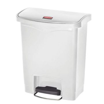 Photo Poubelle à pédale avec couvercle Blanche 30 litres 1883555 RUBBERMAID