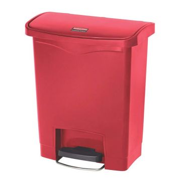 Photo Poubelle à pédale avec couvercle Rouge 30 litres 1883564 RUBBERMAID