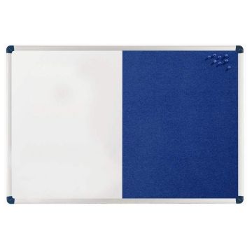 Photo Tableau duo blanc magnétique et feutrine bleue - 900 x 600 mm : NOBO 1902257