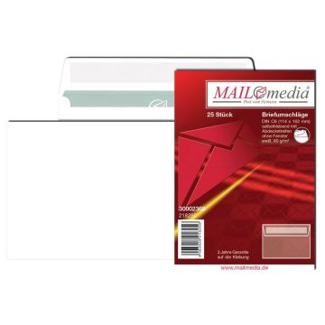 Photo Enveloppes autocollantes sans fenêtre - 114 x 162 mm : MAIL MEDIA Lot de 25 (21825/0)