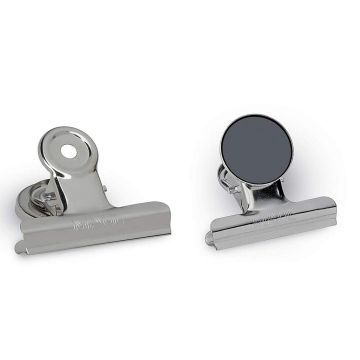 Photo Pince en métal pour feuilles avec aimant - Largeur 50 mm MAUL Lot de 2