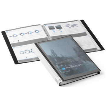 Photo Protège-documents A4 personnalisable de 80 vues - Noir DURABLE Duralook Plus