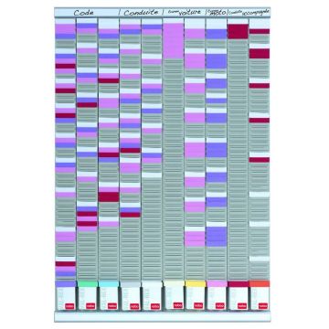 Photo Tableau mural pour fiches en T - 10 colonnes : NOBO 2901000