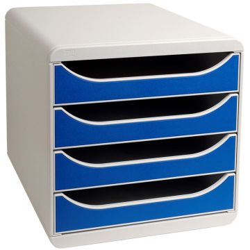 Photo Caisson à 4 tiroirs - Big Box - Gris Lumière/Bleu EXACOMPTA Office