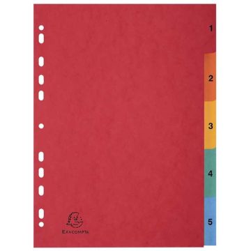 Photo EXACOMPTA 3110Z Jeu de 5 intercalaires numériques en carte lustrée 1 à 5