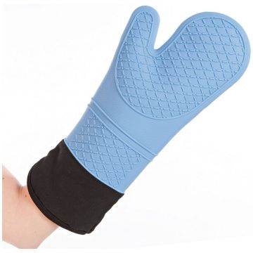 Photo Gant de protection thermique en silicone - Bleu HYGOSTAR Heattec