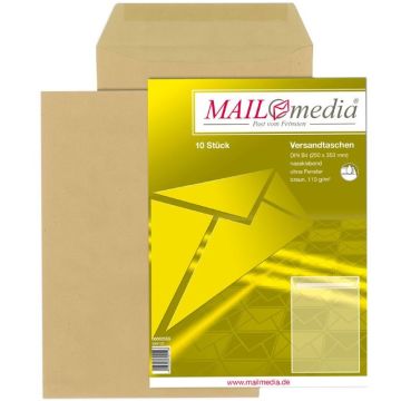 Photo Pochettes d'expédition auto-adhésives - 176 x 250 mm - Kraft : MAIL MEDIA Lot de 10 (36810/7)