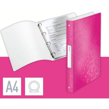 Photo Classeur souple à 4 anneaux - Dos de 32 mm - Rose LEITZ WOW