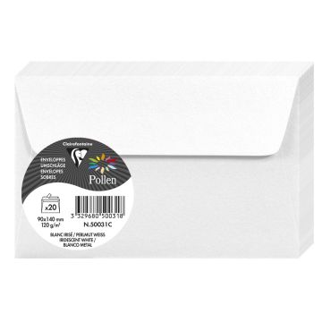 Photo Enveloppe POLLEN Blanc Irisé Format  90 x 140 mm 50031C