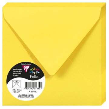 Photo Enveloppe POLLEN Jaune Soleil Format  140 x 140 mm 5568C