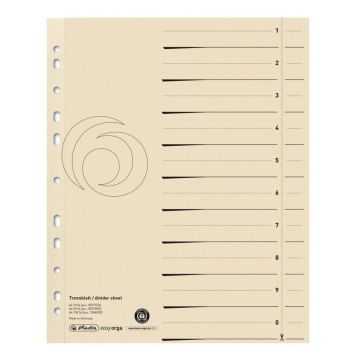 Photo Intercalaires en carton - 240 x 300 mm - Chamois : HERLITZ Lot de 10 réf. 5971502