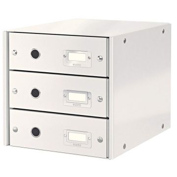 Photo Boite de classement WOW - 3 tiroirs - Blanc LEITZ Click et Store 6048-00-01