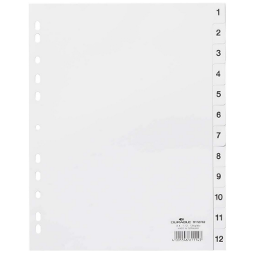 Photo DURABLE : Jeu de 12 intercalaires numériques 6112-02