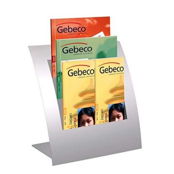 Photo Présentoir à prospectus 3 bacs - A4/DL - Gris/Argent : KERKMANN Varia 6512