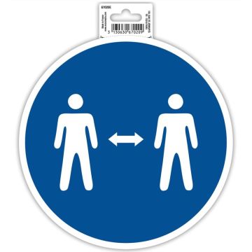 Photo Panneau adhésif - Gardez vos distances - Bleu EXACOMPTA