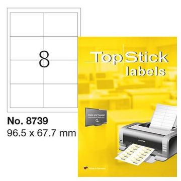 Photo Étiquettes adhésives blanches - 96,5 x 67,7 mm : TOP STICK
