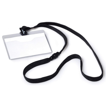 Photo DURABLE : Lot de 10 badges avec lacet textile - Noir 8139-01