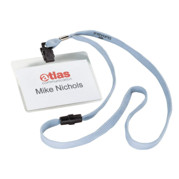 Photo DURABLE : Lot de 10 badges avec lacet textile - Gris 8139-10