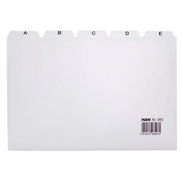 Photo Jeu de 25 Intercalaires alphabétiques en plastique - 210 x 155 mm - A5 : HAN 985