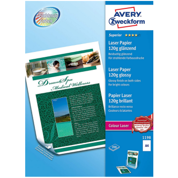 Photo Feuilles de papier photo - Couleur Laser - A4 - 120 g/m² AVERY