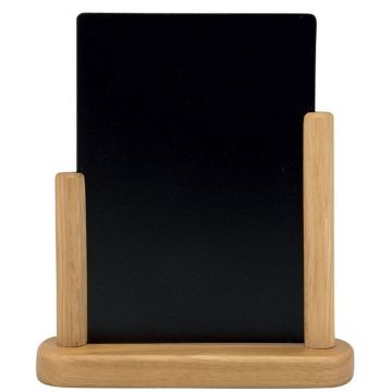 Photo Ardoise de Table - 200 x 230 mm - Support Teck : SECURIT Elegant Moyen (ELE-TE-ME)