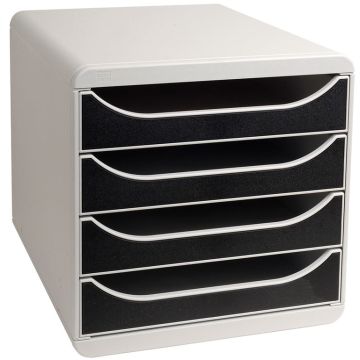 Photo Caisson à 4 tiroirs - Big Box - Gris Lumière/Noir EXACOMPTA Office