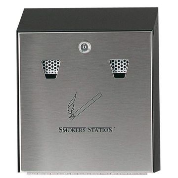 Image Cendrier mural compact Zone fumeurs FGR1012EBK RUBBERMAID