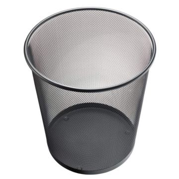 Photo Corbeille à papier 15 litres en métal - Noir : HELIT Mesh H2518595