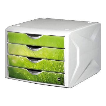 Photo Bloc de rangement - 4 tiroirs : HELIT Caméléon Blanc Springtime H6129650
