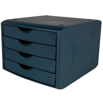 Photo Bloc de rangement - 4 tiroirs - Bleu HELIT The Green Chameleon