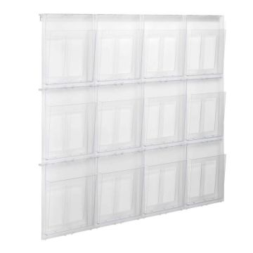 Photo Présentoir mural Placativ - 12 compartiments A4 : HELIT H6811102