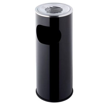 Photo Corbeille à papier avec cendrier - Noir : HELIT H2516095