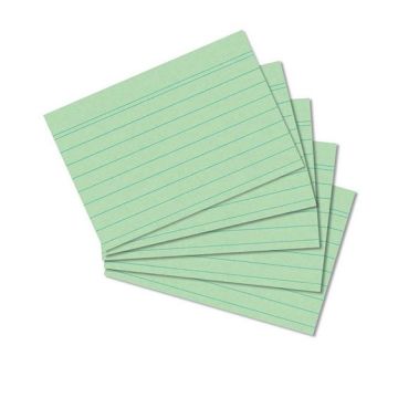 Photo Lot de 100 fiches Bristol lignées - 52 x 74 mm - Vert : HERLITZ  10836336