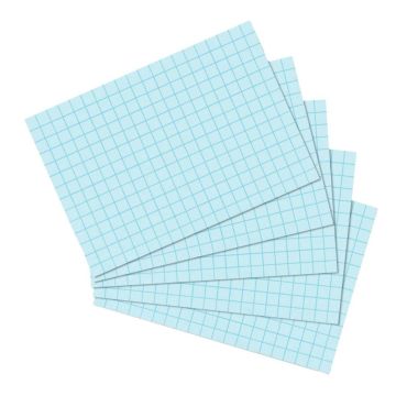 Photo Lot de 100 fiches Bristol quadrillées - 74 x 105 mm - Bleu : HERLITZ  10901502