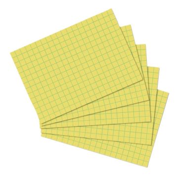 Photo Lot de 100 fiches Bristol quadrillées - 74 x 105 mm - Jaune : HERLITZ  10901486