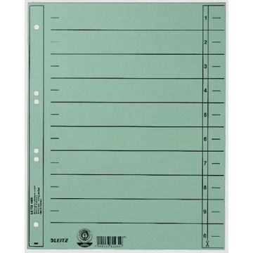 Photo Lot de 100 Intercalaires en carton 240 x 300 mm - Vert : LEITZ 1658-00-55