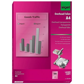 Film transparent pour imprimante Laser A4 SIGEL Lot de 100