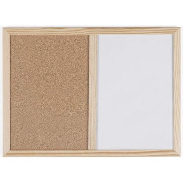 Photo Tableau duo blanc magnétique et liège - 400 x 300 mm BI-OFFICE Exemple