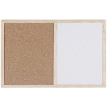 Photo Tableau duo blanc magnétique et liège - 600 x 400 mm BI-OFFICE Exemple