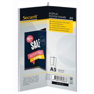 Photo Chevalet de table à 3 faces - A5 SECURIT Acrylic