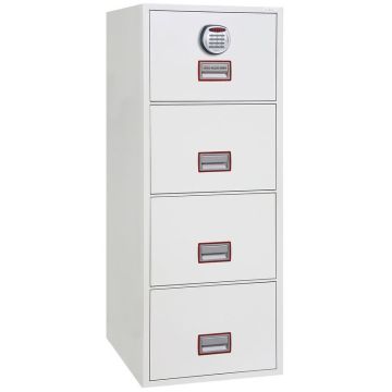 Photo Armoire ignifugée 1 H 30 - Dossiers suspendus 4 tiroirs - Serrure électronique PHOENIX FIRE FILE FS2254E