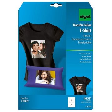 Photo SIGEL IP653 : Lot de 6 films transfert tee shirts - Blanc - 250 microns