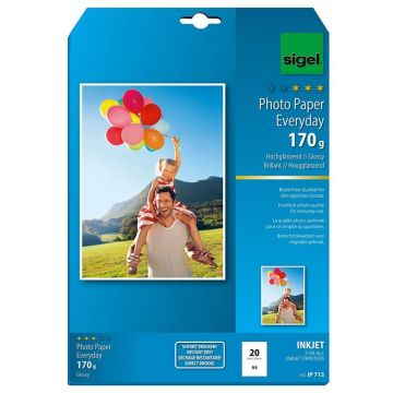 Photo SIGEL IP713 : papiers photos Everyday Plus - Format A4 - 170 g/m²