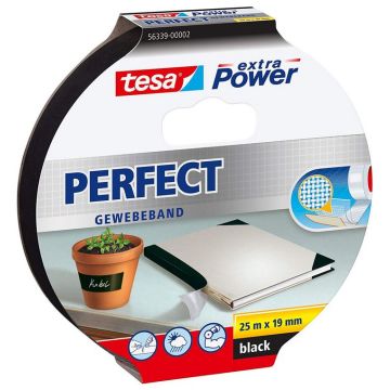 Photo TESA : Ruban adhésif en toile extra Power - fixation noir 56339