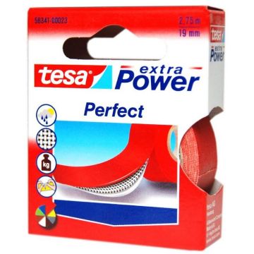 Photo TESA : Ruban adhésif en toile extra Power - fixation rouge 56341