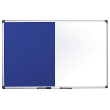 Photo Tableau duo blanc magnétique et feutre bleu - 1500 x 1000 mm BI-OFFICE Face
