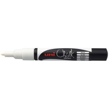 Marqueur à craie Blanc - Pointe 0,9-1,3 mm Uni-Ball Chalk PWE-3MS BL