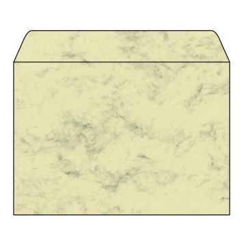 SIGEL DU203 : Lot de 25 enveloppes marbrées - 162 x 229 mm - Beige